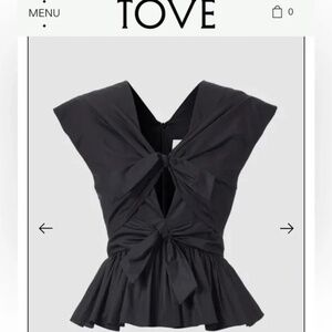 TOVE Elen Tie-Front Top - XS / S - Black